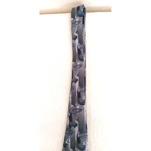 J. Garcia 100% Silk Tie Abstract Gray Blue Scribble Art Necktie